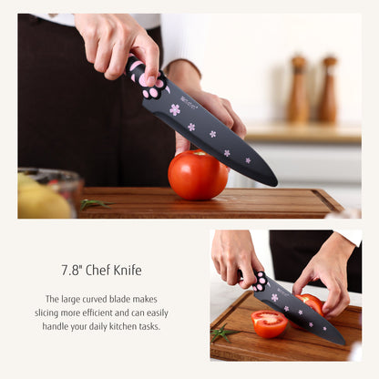 Juego de Cuchillos Meowkit de 5 Piezas – Preparación de Cocina sin Esfuerzo con Cuchillas Antiadherentes