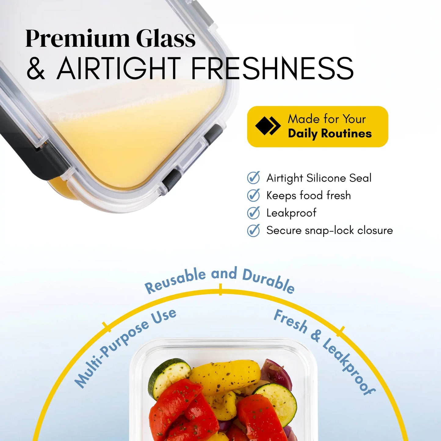 Juego de recipientes de vidrio para alimentos APEX FreshNest™