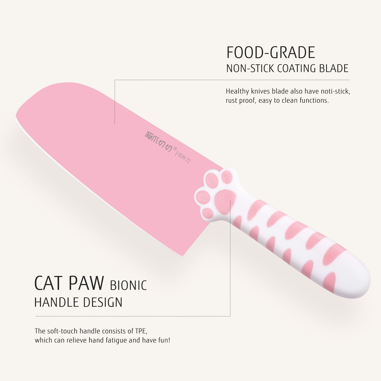 Juego de Cuchillos Rosa Sakura Meowkit – Juego de 5 cuchillos con bloque desmontable