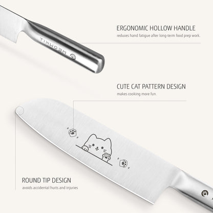 Cuchillos de Cocina Grabados con Gatos Meowkit - Juego de 2 Piezas