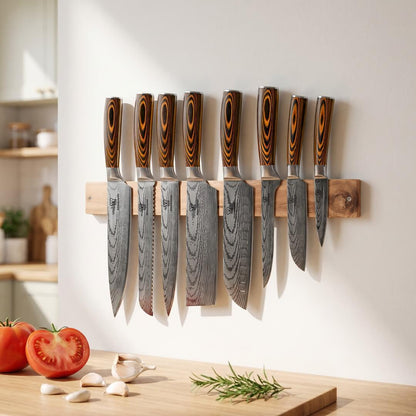 Tira magnética de madera para cuchillos Apex