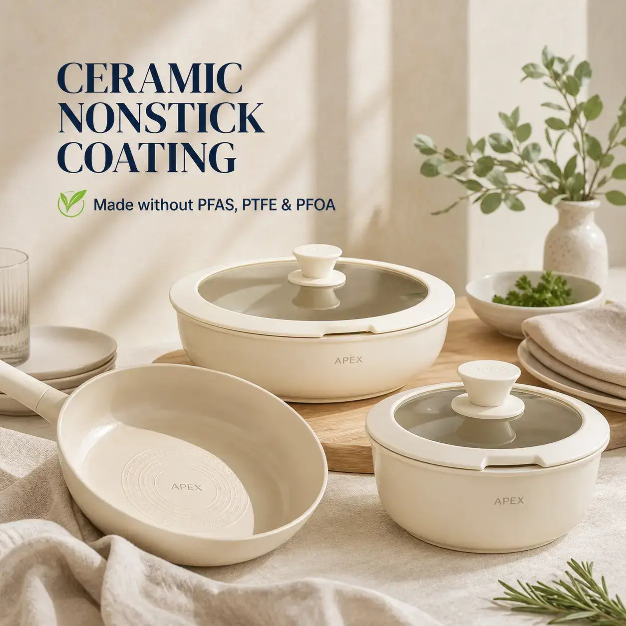 Juego de utensilios de cocina de cerámica PureNest™ de APEX
