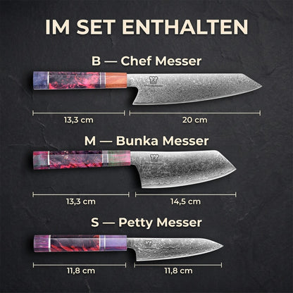 Juego de cuchillos Gyuto Damasco | Edición limitada
