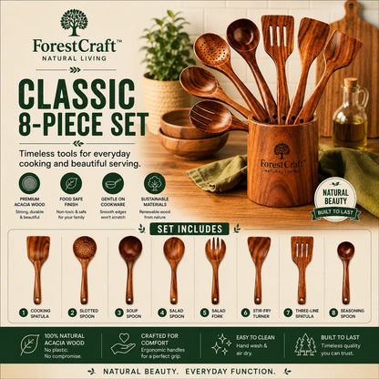 Juegos de utensilios de hoja pequeña Apex Acacia