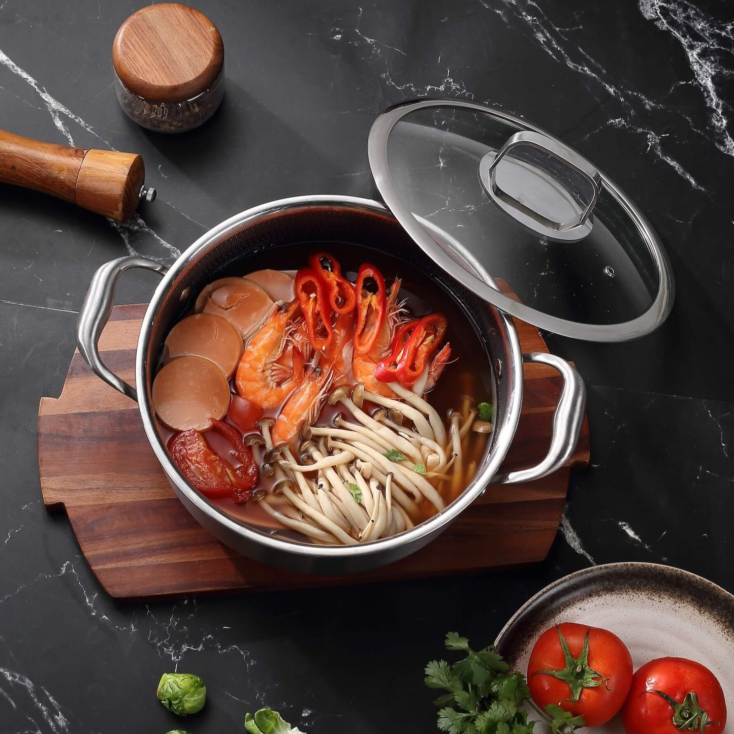 Olla de cocina de acero inoxidable Apex - 24 cm