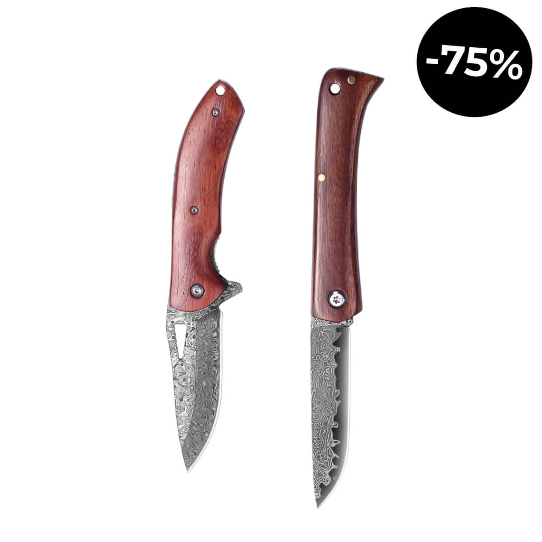 Juego de navajas de bolsillo Apex Heritage y Forest Damascus