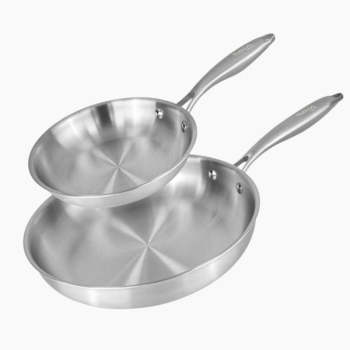 Juego de sartenes de acero inoxidable de 2 piezas - 20 y 28 cm