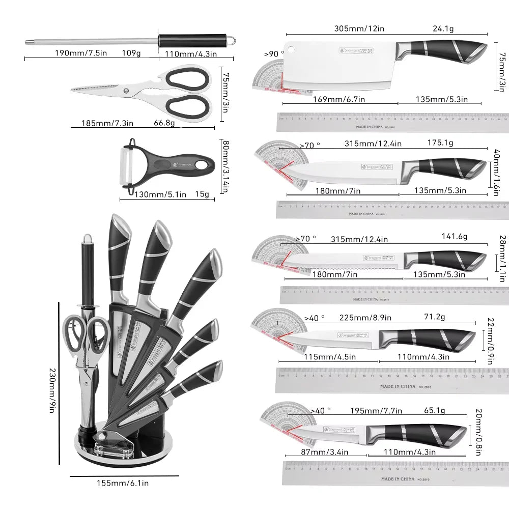 Juego de 8 cuchillos con taco APEX BladeCore™