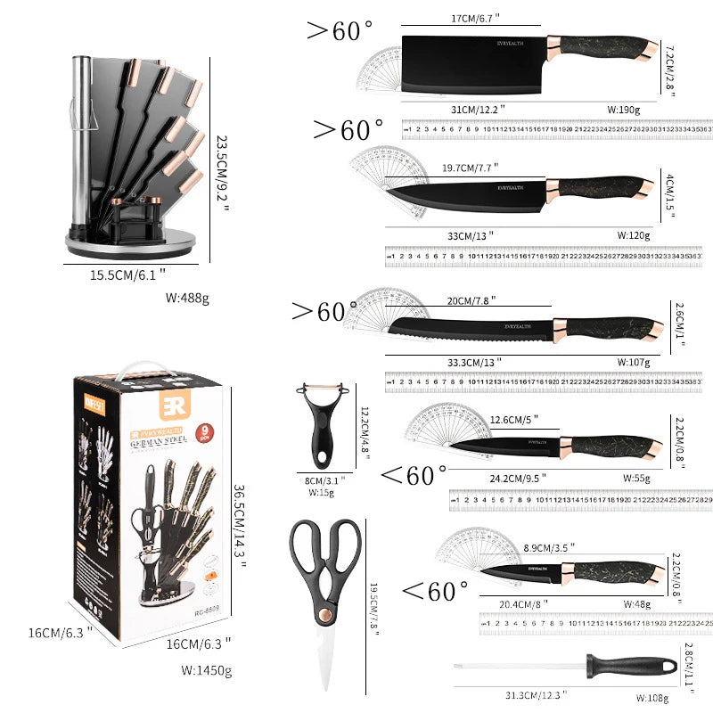 Juego de Cuchillos con Taco APEX NoirEdge™