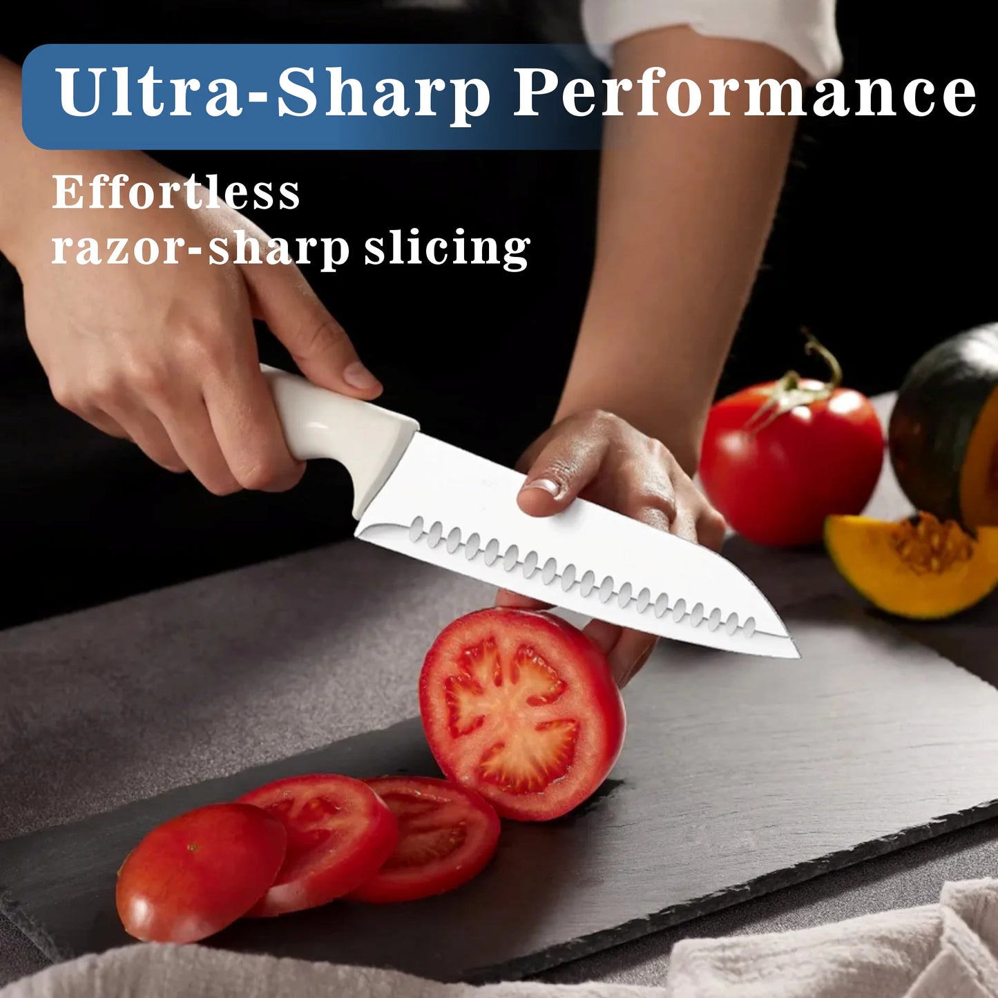 Juego de Cuchillos con Taco Blanco APEX PureBlade™