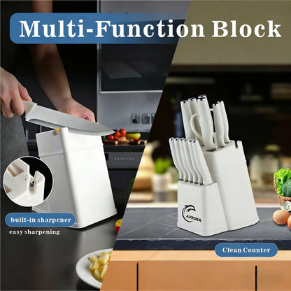 Juego de Cuchillos con Taco Blanco APEX PureBlade™