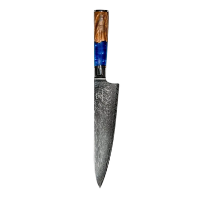 Set de Cuchillos Damasco Apex con Mango de Resina Azul