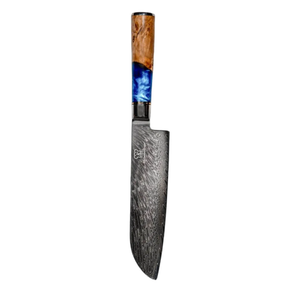 Set de Cuchillos Damasco Apex con Mango de Resina Azul