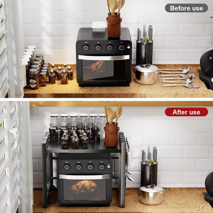 Organizador de cocina ajustable premium de acero inoxidable