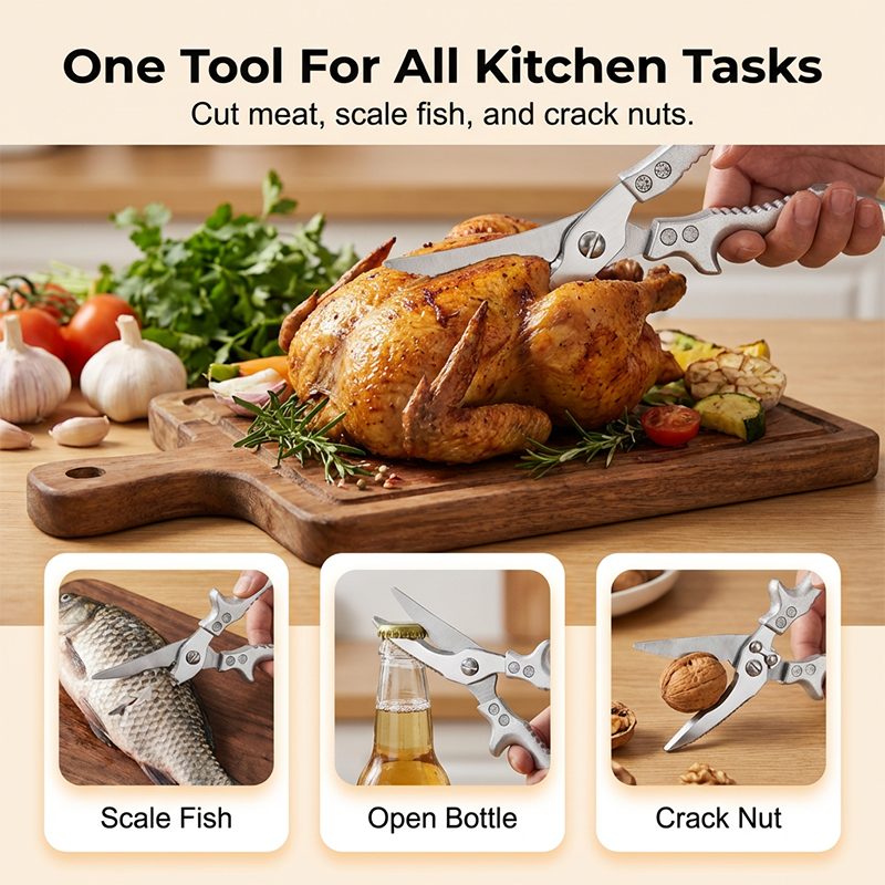 ✂️🍗 Tijeras de cocina de acero inoxidable Apex Premium 🔪💪